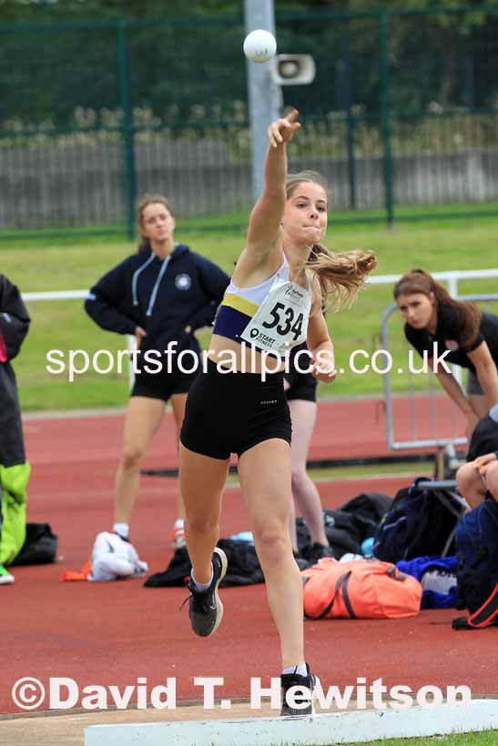 Womens under-17s shot putt, 2023 Northern Under-13s, Under-15s and Under-17s, Middlesbrough.  Photo: David T. Hewitson/Sports for All Pics